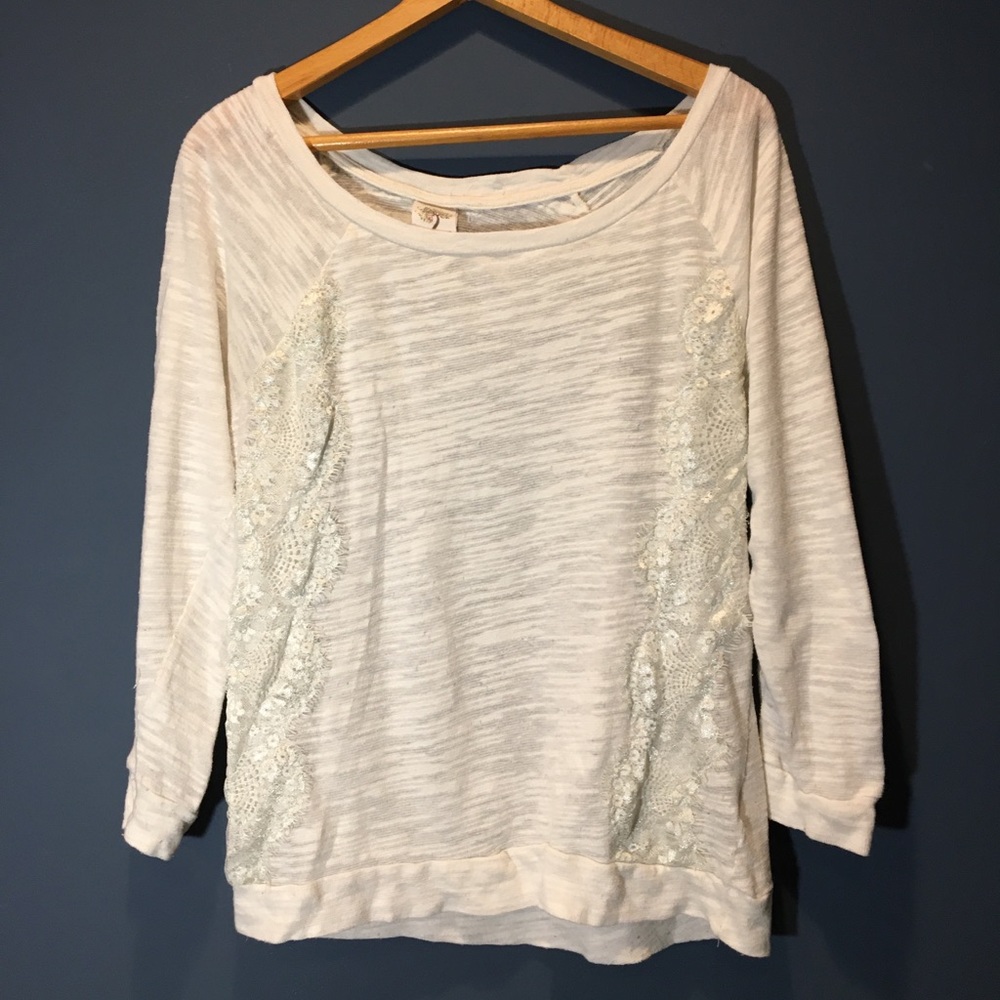 White Lace Long Sleeve Shirt